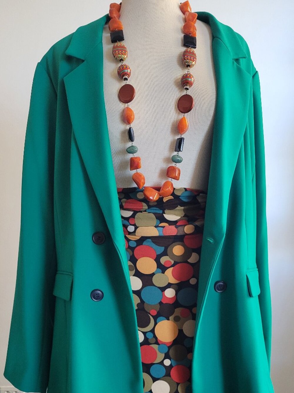 Halogen Green Double Breasted Tailored Suit Jacket (Size:2X)
